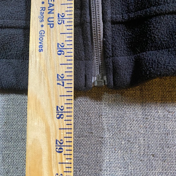 Lands' End Mens XL Fleece Jacket Full Zip Windcheck Black Gray Layering Top - Picture 6 of 10